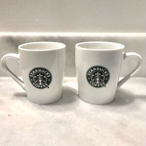 Vintage Starbucks Coffee Mugs Circa Classic Mermaid Logo 2007 Set Of Two